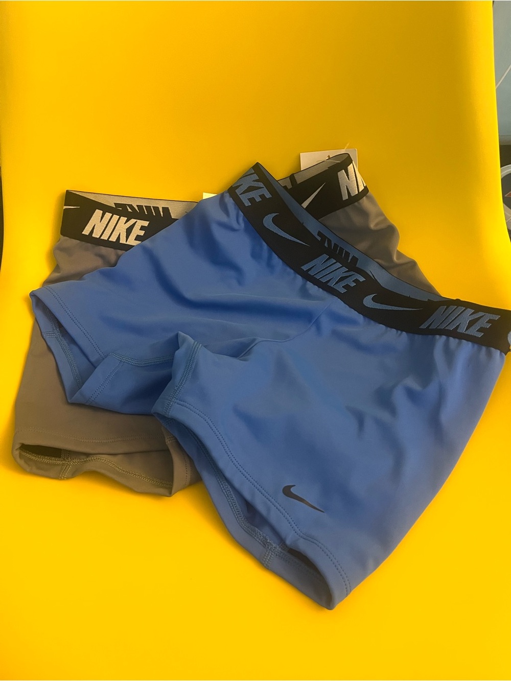 Nike Athletic Compression Shorts - Blue & Gray